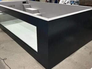 Piscina de polipropileno de 6,5 mx 2,5 m con ventana de 4 m